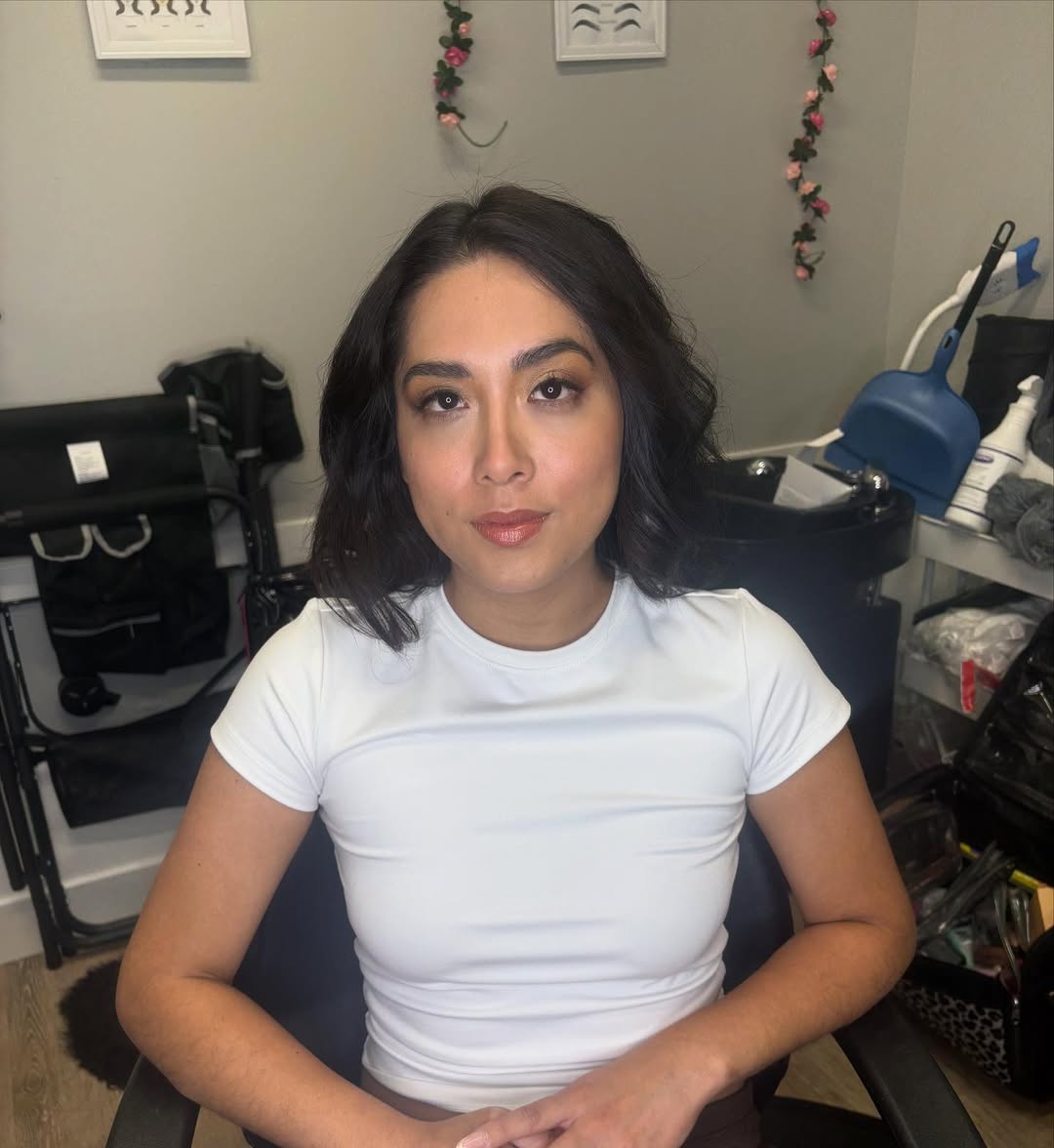 Soft glam makeup with bronzed eyes and glossy nude lip by MakeupByGen